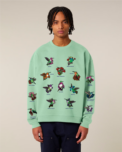 Hummingbirds — Organic Cotton Blend Oversized Sweatshirt