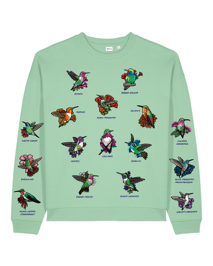 Hummingbirds — Organic Cotton Blend Oversized Sweatshirt