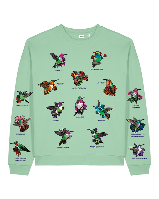 Hummingbirds — Organic Cotton Blend Oversized Sweatshirt