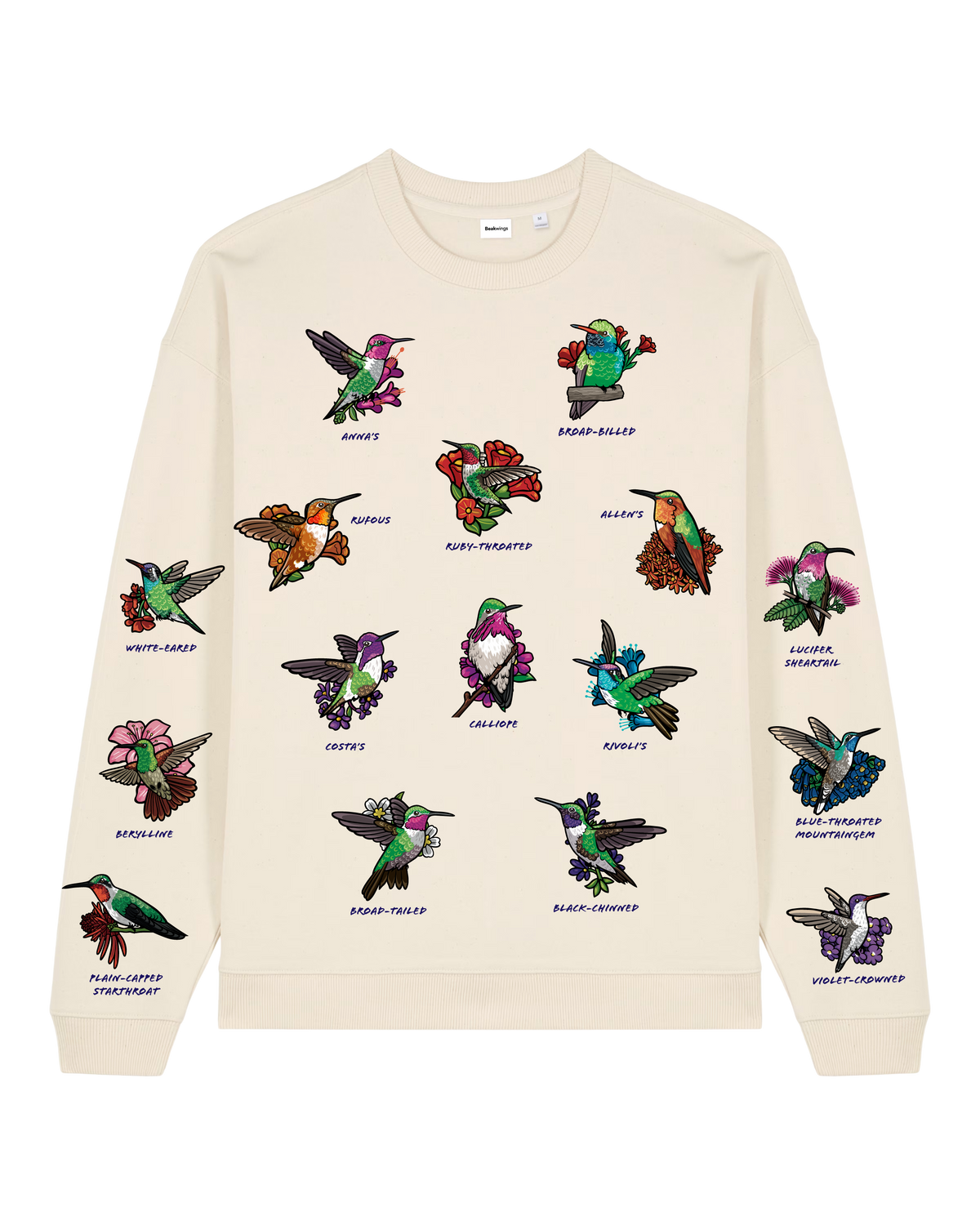 Hummingbirds — Organic Cotton Blend Oversized Sweatshirt