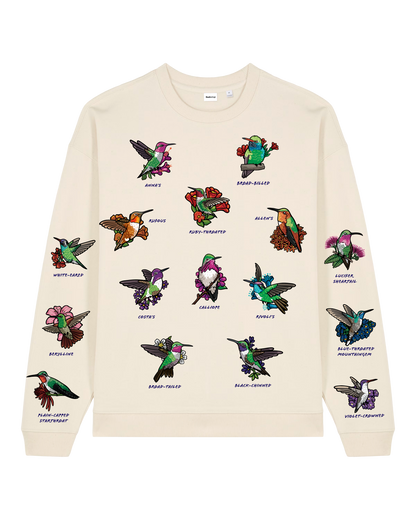 Hummingbirds — Organic Cotton Blend Oversized Sweatshirt