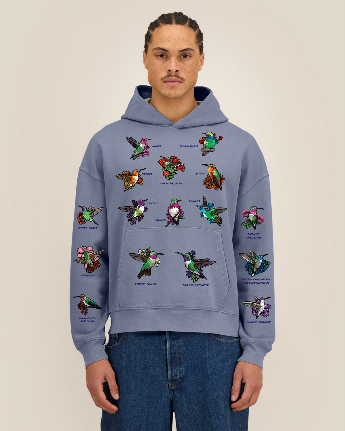 Hummingbirds — Garment-Dyed Vintage Hoodie