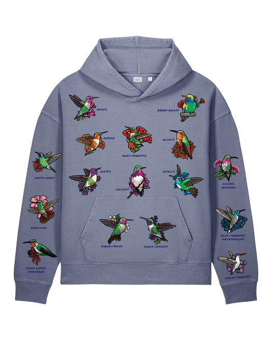 Hummingbirds — Garment-Dyed Vintage Hoodie