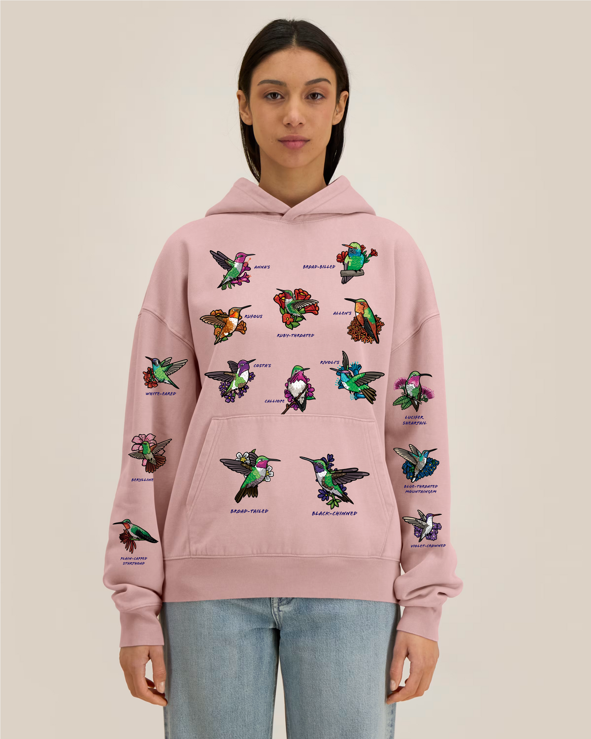 Hummingbirds — Garment-Dyed Vintage Hoodie