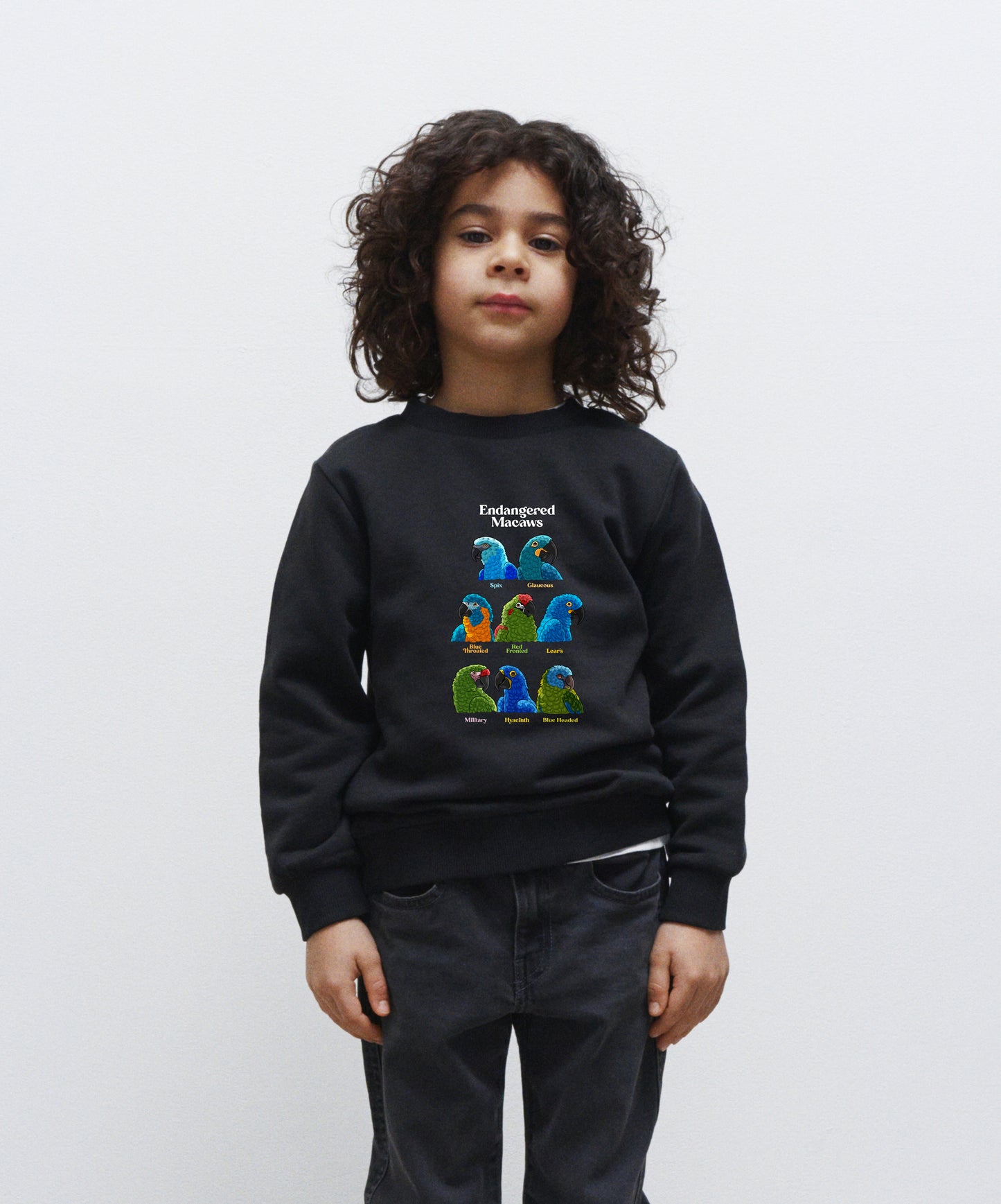 Endangered Macaws - Organic Cotton Kid's Sweatshirt