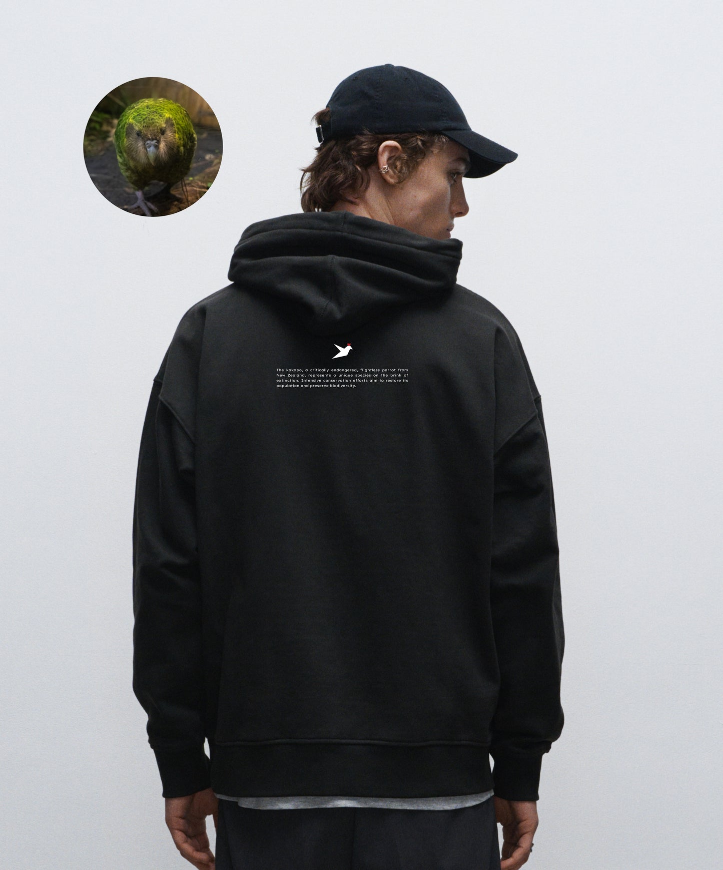 Adopt a kākāpō - Organic Cotton Boxy Men's Hoodie - Beakwings