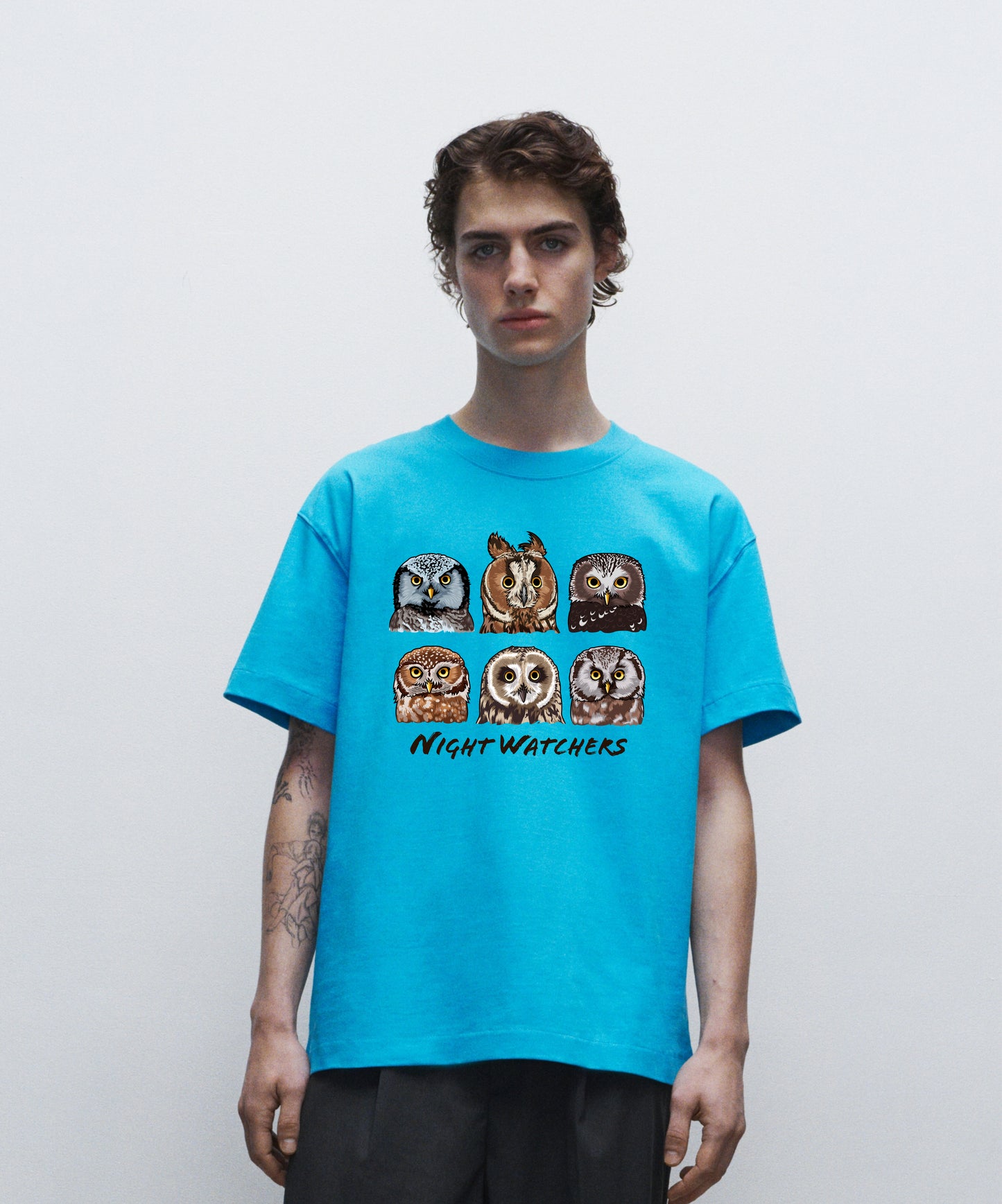 Night Watchers - Organic Boxy Men's T-shirt - Beakwings