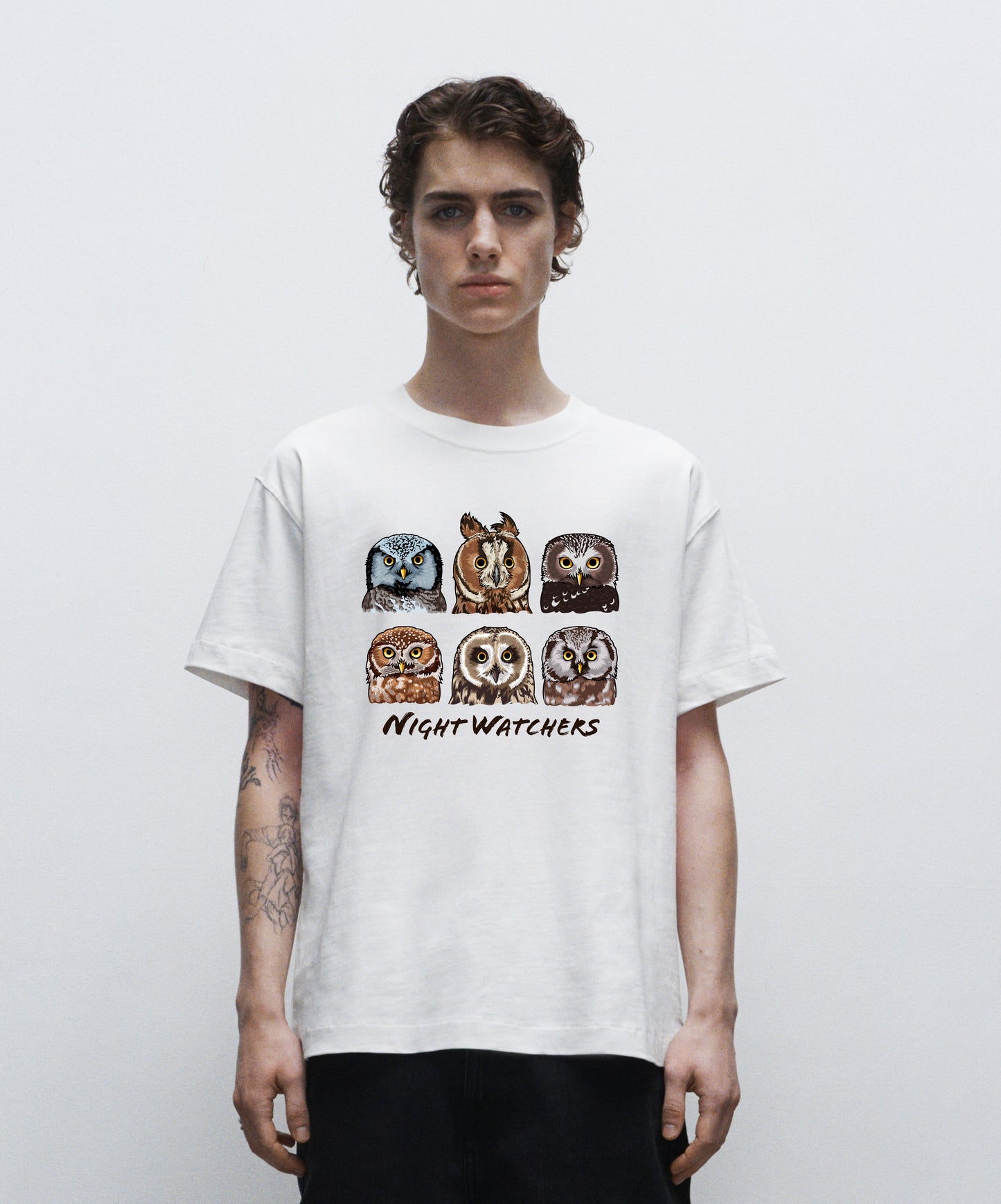 Night Watchers - Organic Boxy Men's T-shirt - Beakwings