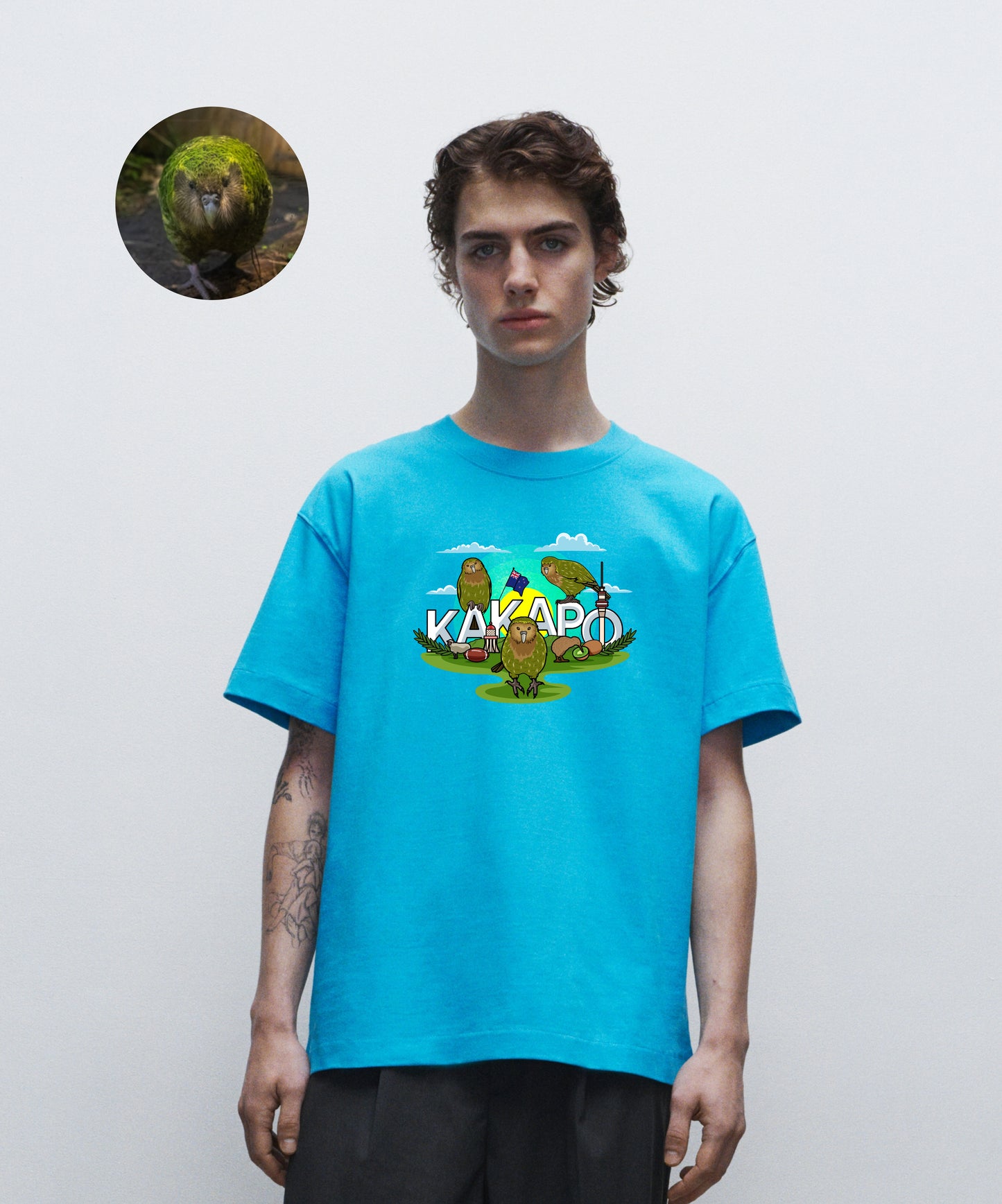 Adopt a kākāpō - Organic Cotton Boxy Men's T-shirt