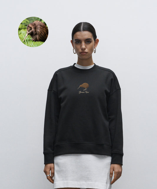 Brown Kiwi Bird - Organic Oversized Women's Sweatshirt