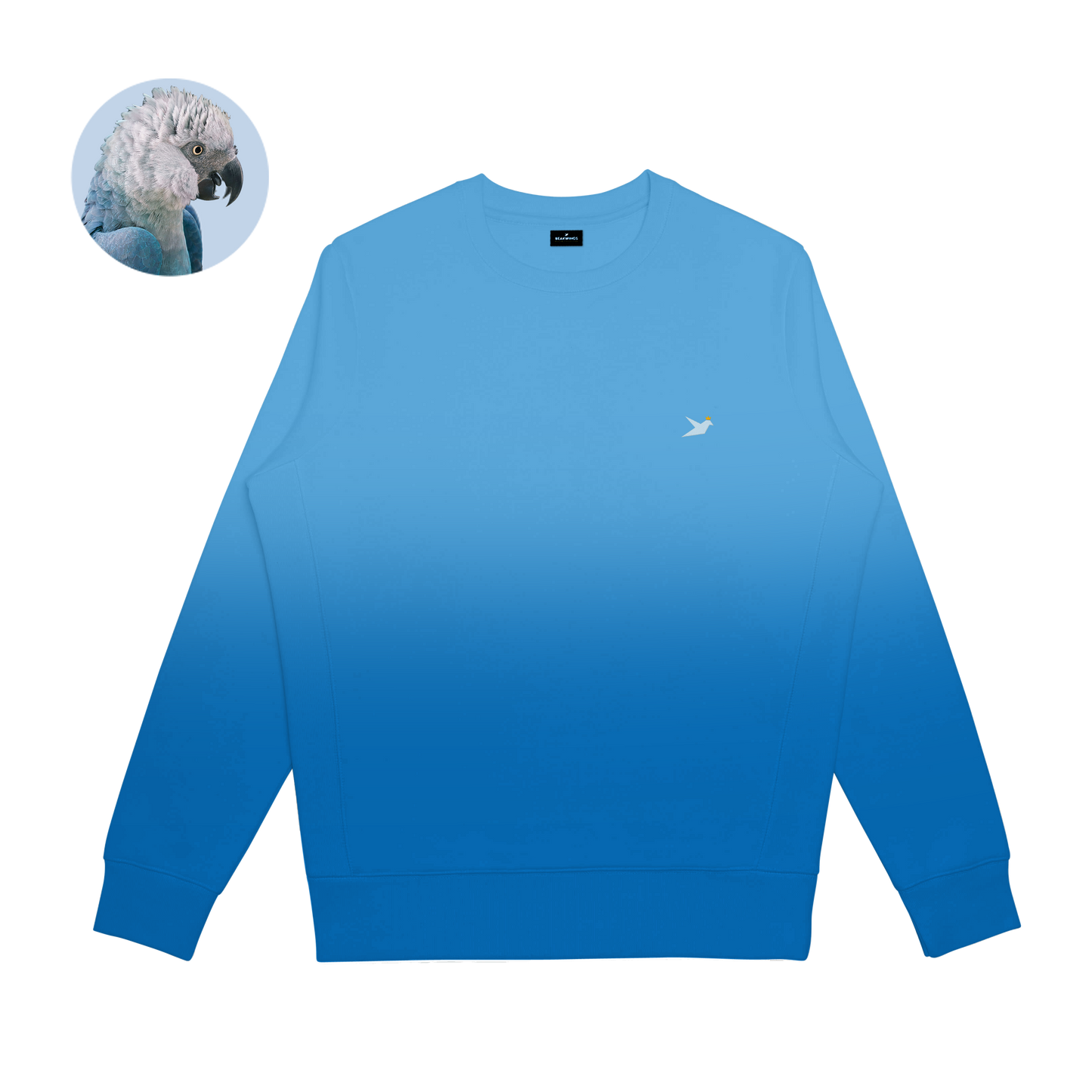 Spix Macaw - Organic Cotton Unisex Sweatshirt - Beakwings