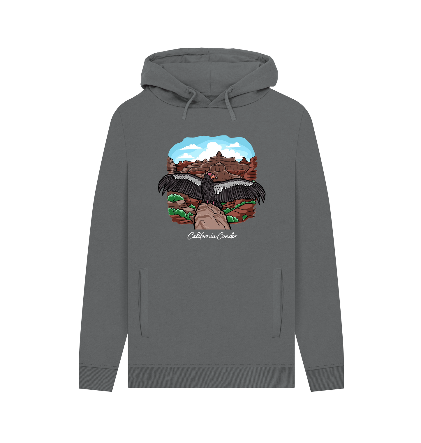 Slate Grey Printed Hoody Front