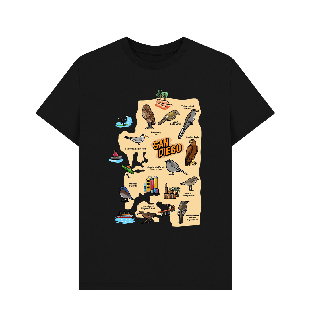 Black San Diego Birds - Organic Cotton Men's Regular T-shirt