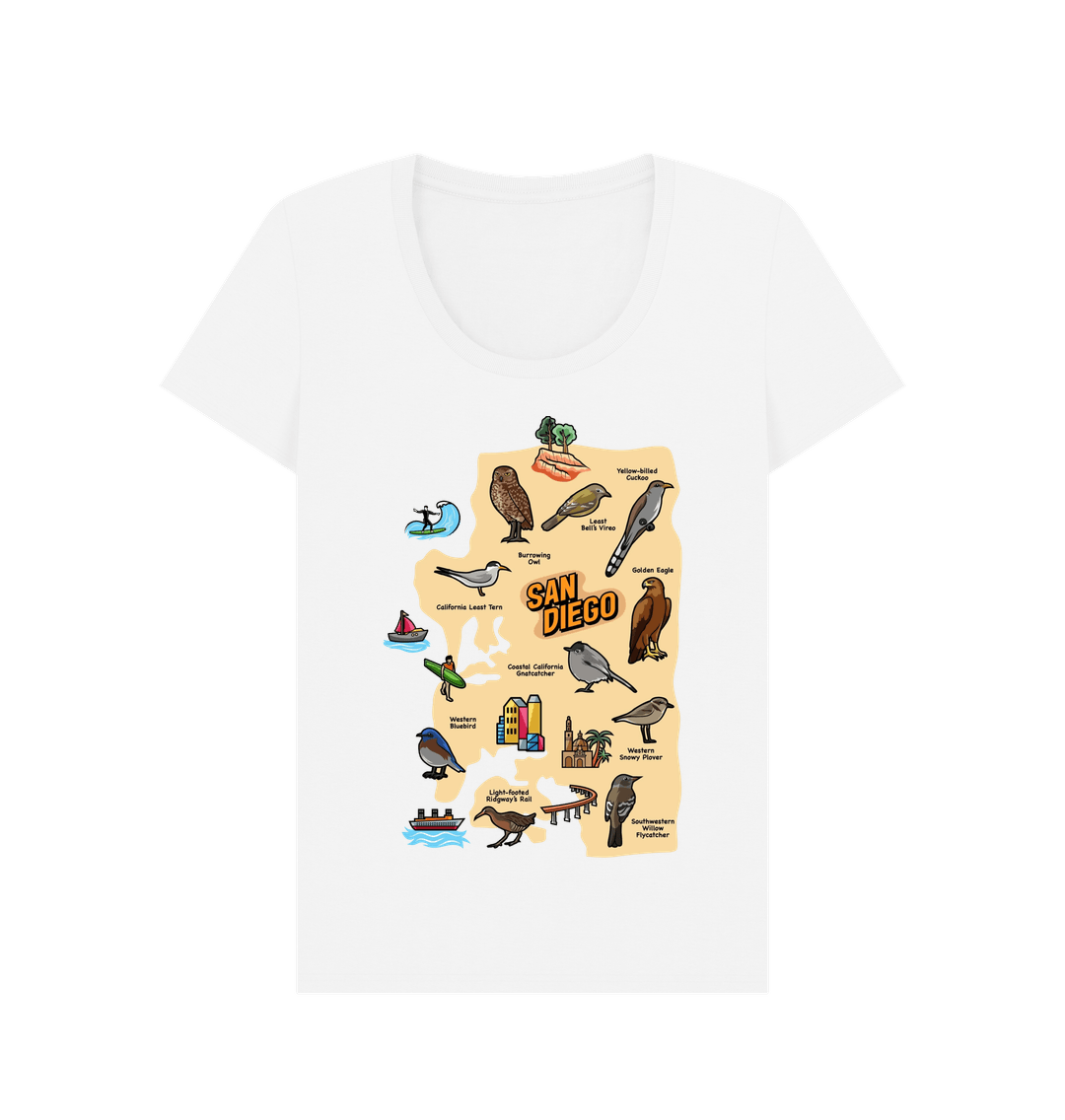 White SoCal Birds -  Scoop Neck Women's T-shirt