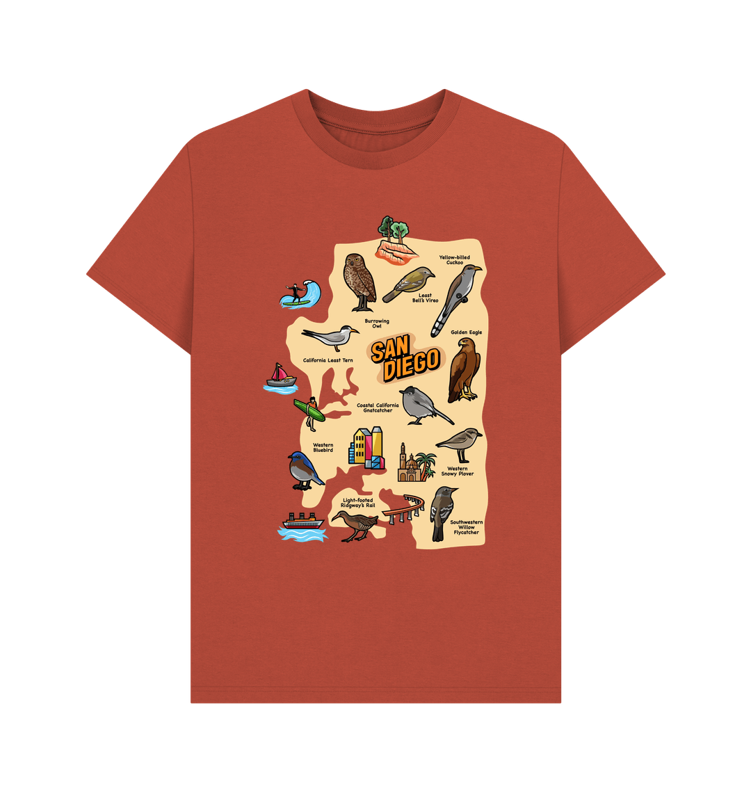 Rust San Diego Birds - Organic Cotton Men's Regular T-shirt