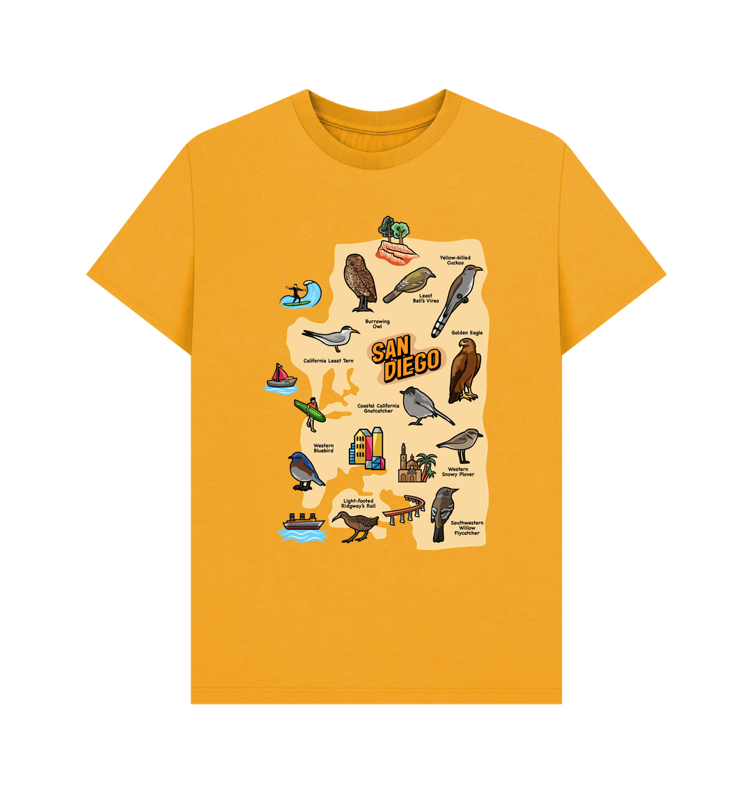 Mustard San Diego Birds - Organic Cotton Men's Regular T-shirt