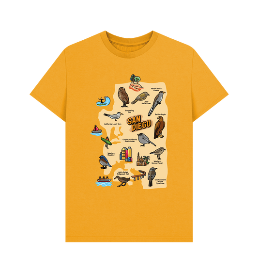 Mustard San Diego Birds - Organic Cotton Men's Regular T-shirt