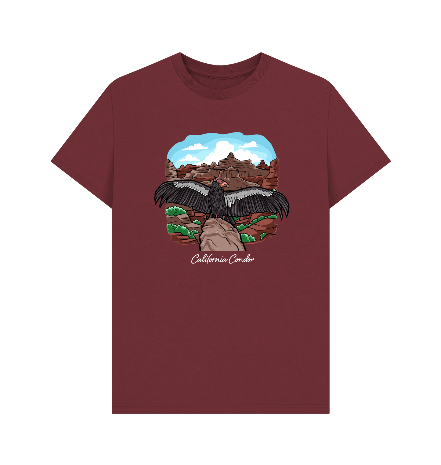 Red Wine Printed T-shirt Front