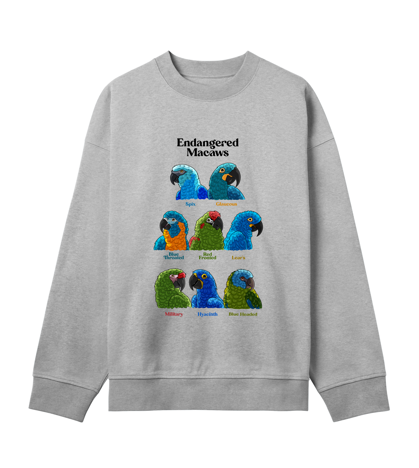 Endangered Macaws - Organic Cotton Men's Boxy Sweatshirt