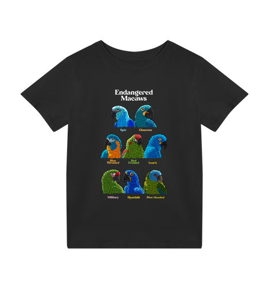 Endangered Macaws - Organic Cotton Kids T-shirt