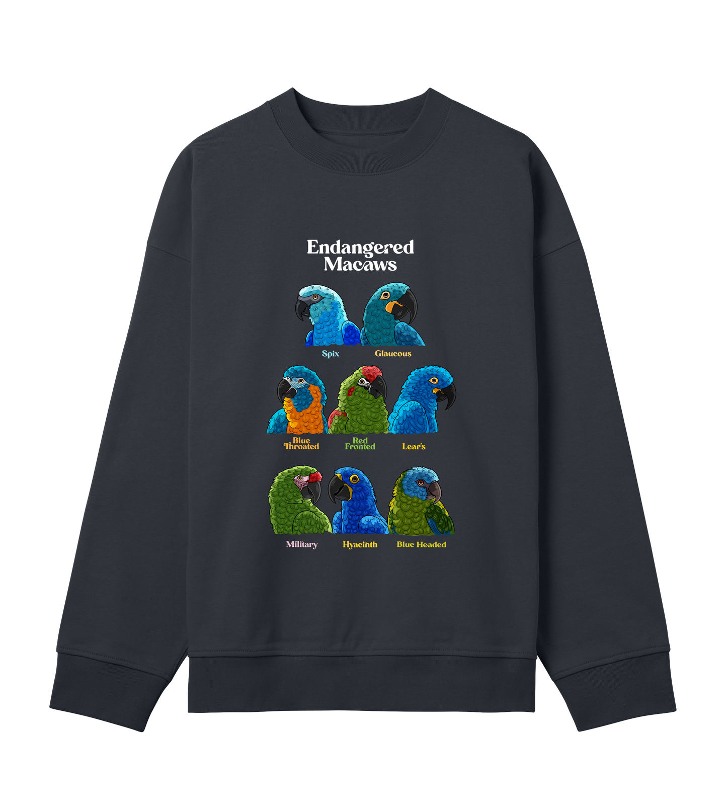 Endangered Macaws - Organic Cotton Men's Boxy Sweatshirt