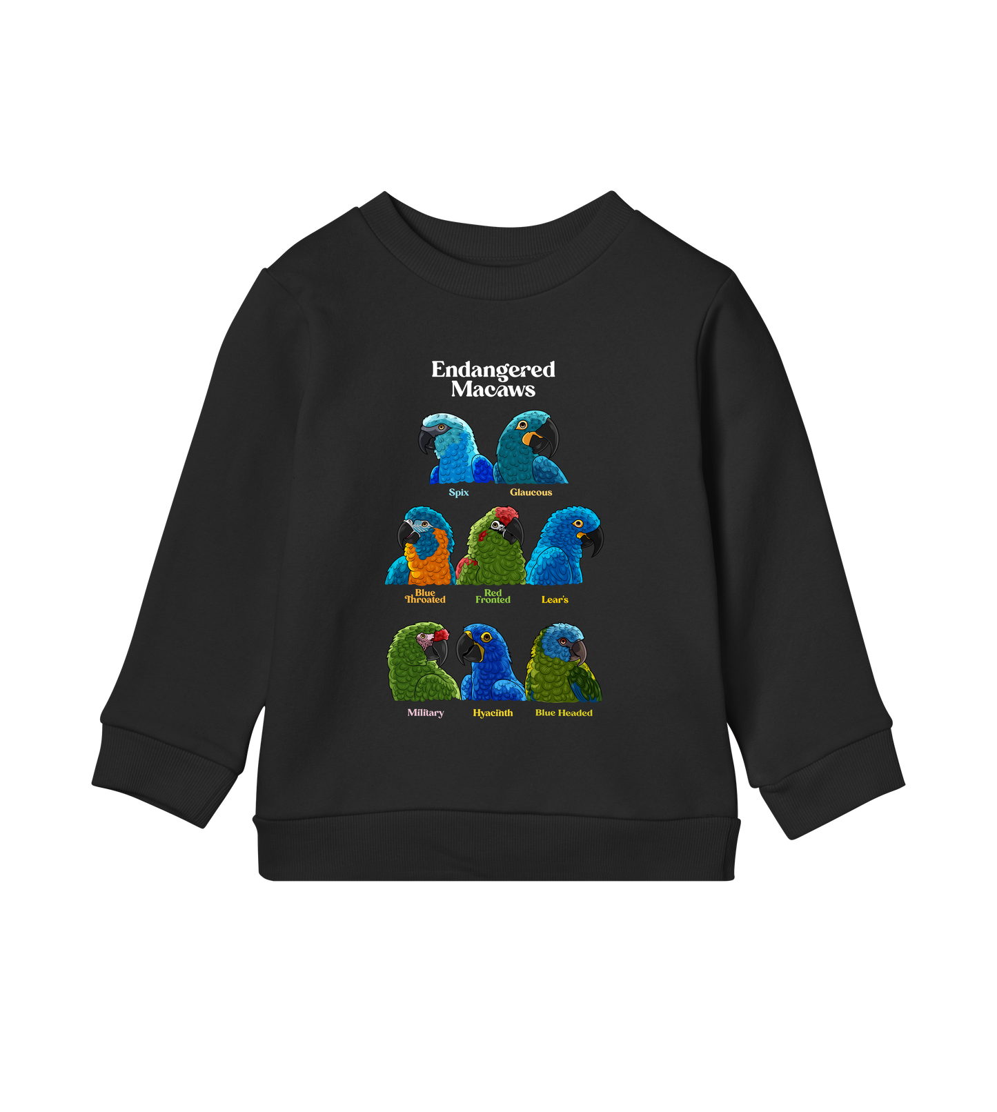 Endangered Macaws - Organic Cotton Kid's Sweatshirt