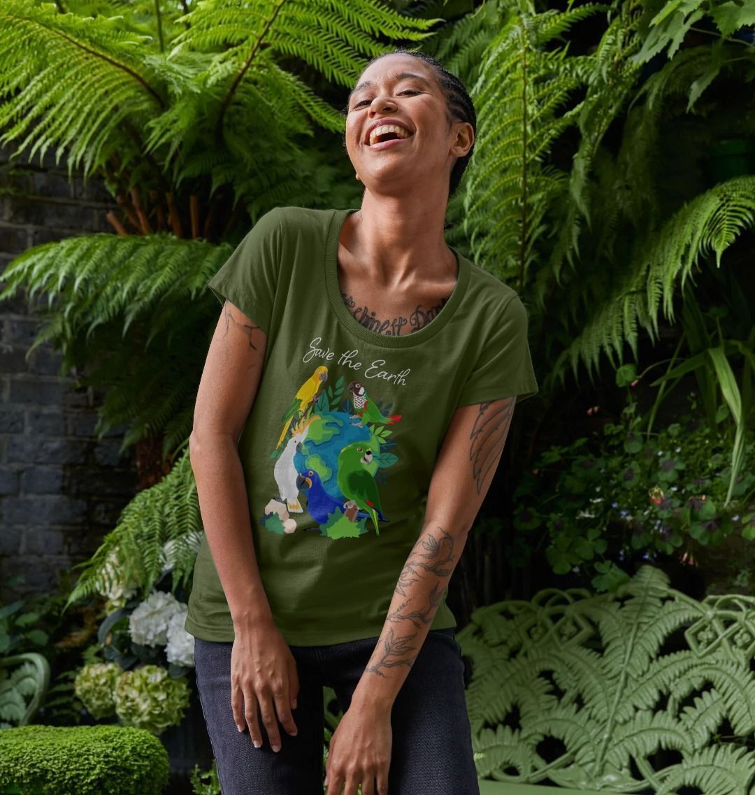 Earth Day - Organic Cotton Scoop Neck Women's T-Shirt