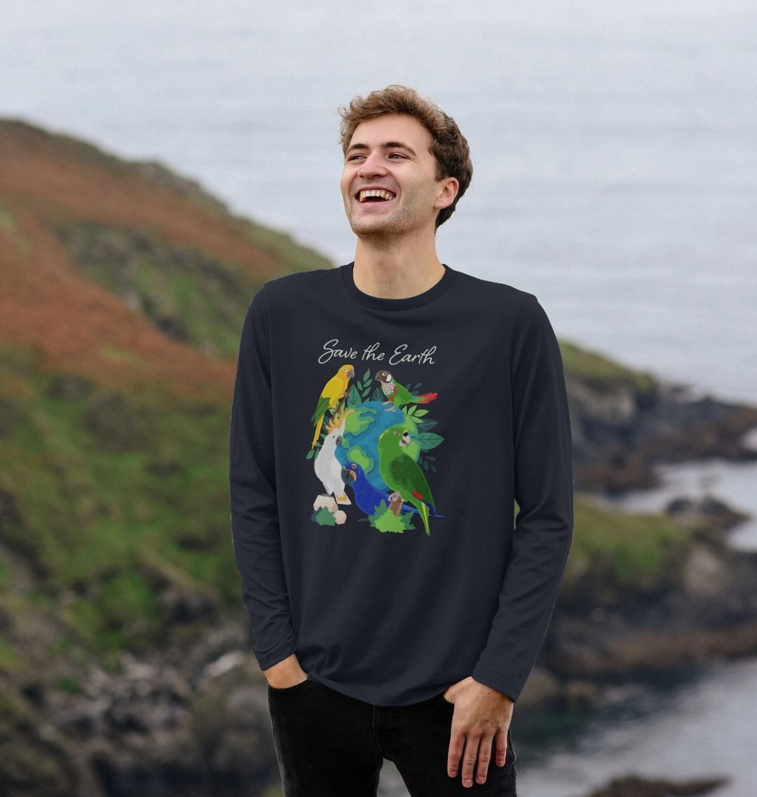 Earth Day - Organic Cotton Long Sleeve Men's T-shirt