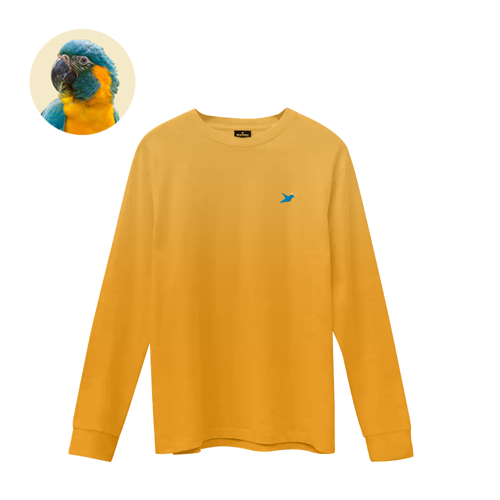 Blue-throated Macaw - Supima Cotton Long-Sleeve Unisex Shirt - Beakwings