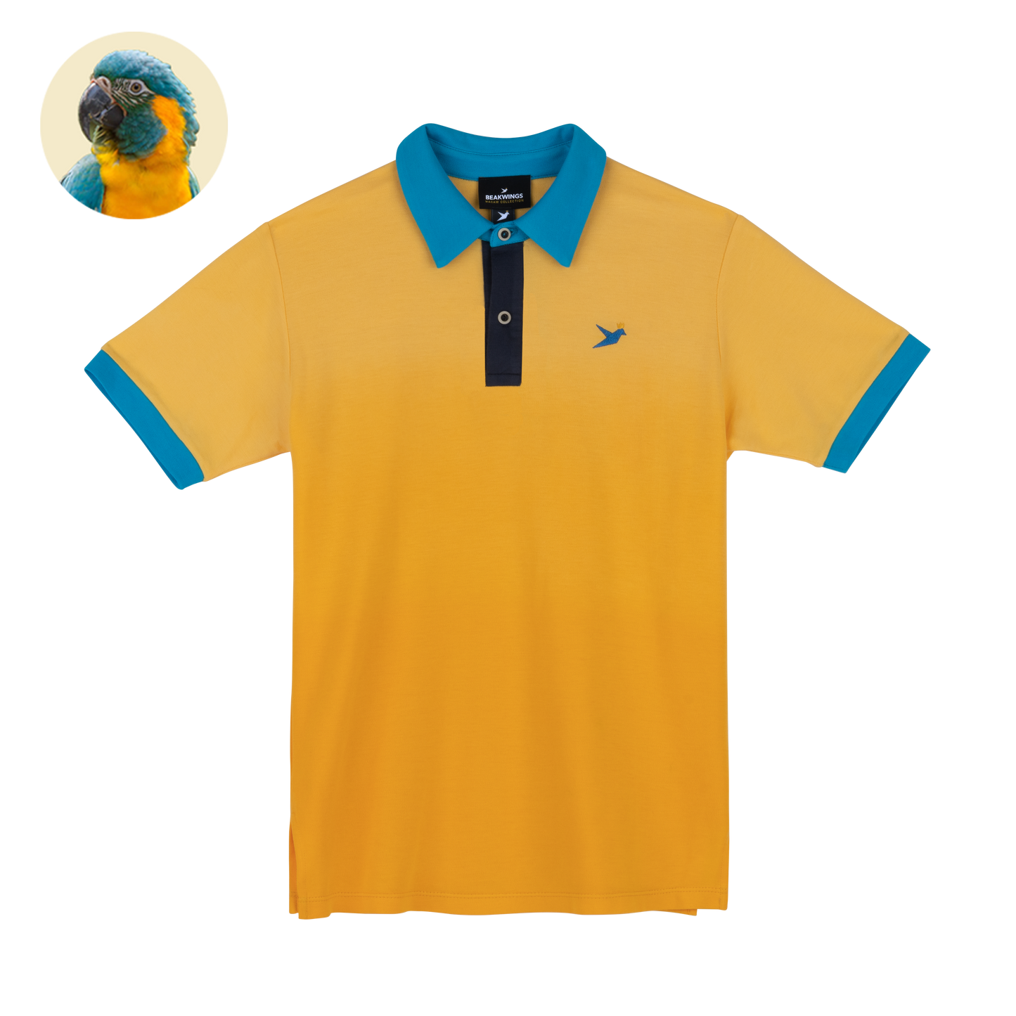 Blue-throated Macaw - Supima Cotton Polo Shirt - Beakwings