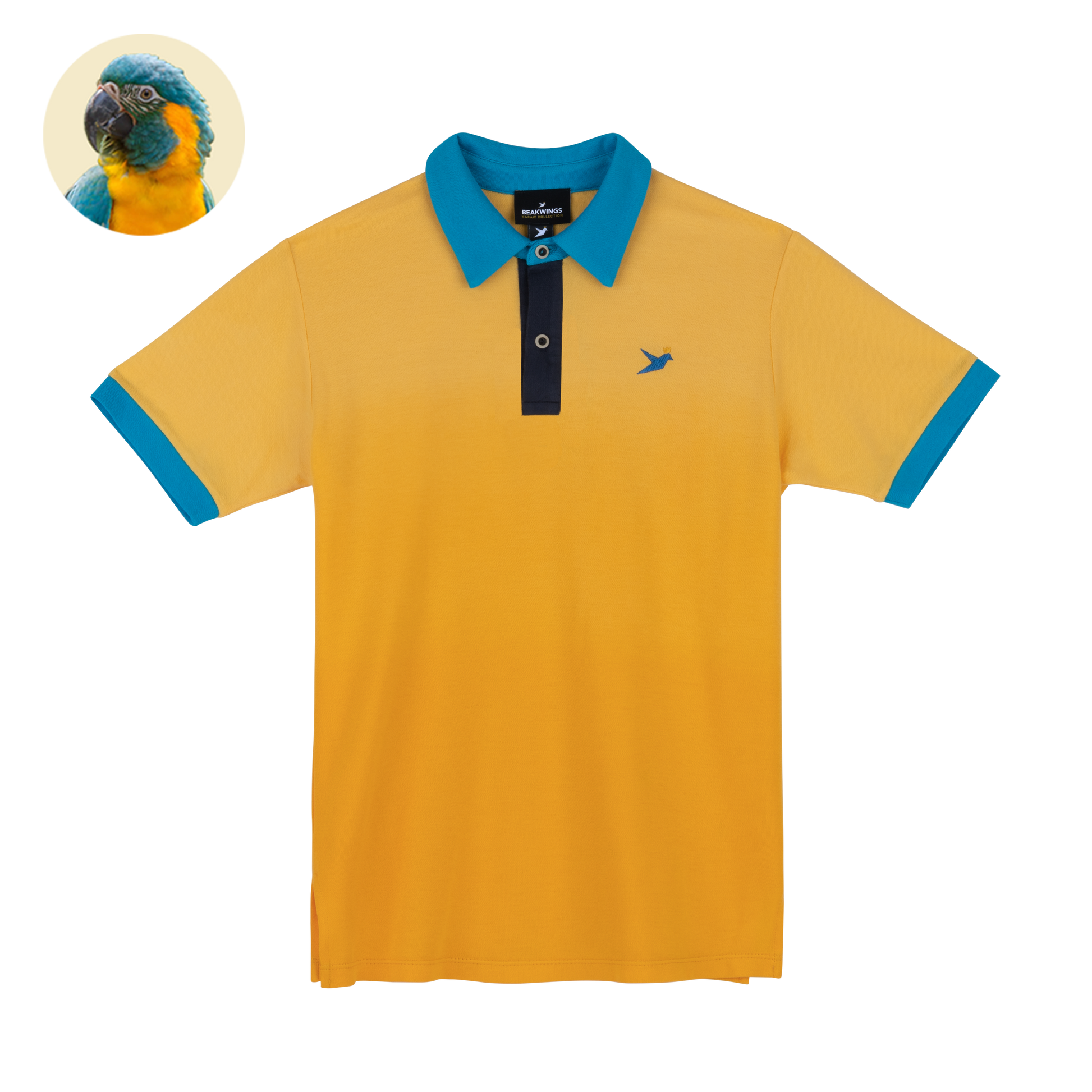 Blue-throated Macaw - Supima Cotton Polo Shirt - Beakwings